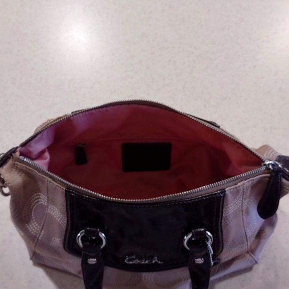 Coach Ashley Signature Satchel in Tan and Brown With Detachable Shoulder Strap - Picture 7 of 16